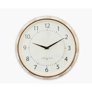 Mackenzie-Childs Mocha Check STEEL School Wall Clock Brand New